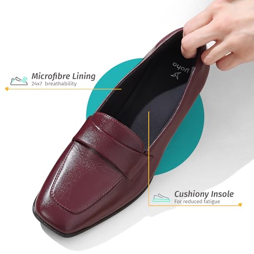 Image of YOHO Bliss Heel 001 Slip-on Loafers for Women | Comfortable & Stylish Block Heeled | Fashion Moccasins with Footpharma Footbed | Perfect for Casual, Formal Shoe