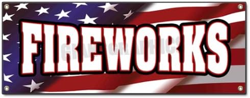 Amazon.com : Fireworks Banner Sign Stand Firework Store Sign Signs ...