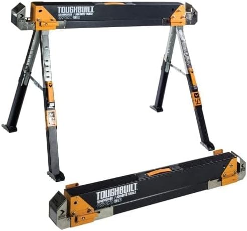ToughBuilt TOU-C700 C700 Adjustable Leg Folding Saw Horse (Twin Pack)
