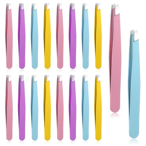 16 Pcs Slanted Tip Precision Tweezers Set
