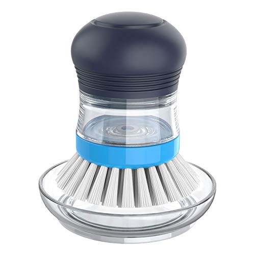 Mr.siga Soap Dispensing Palm Brush Storage Set, Kitchen Brush With Holder For Pot Pan Sink Cleaning, 1 Set #TOP18