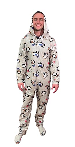 Image of Forever Lazy Footed Adult Onesies, One-Piece Pajama Jumpsuits for Men and Women, Unisex. with Detachable Feet.