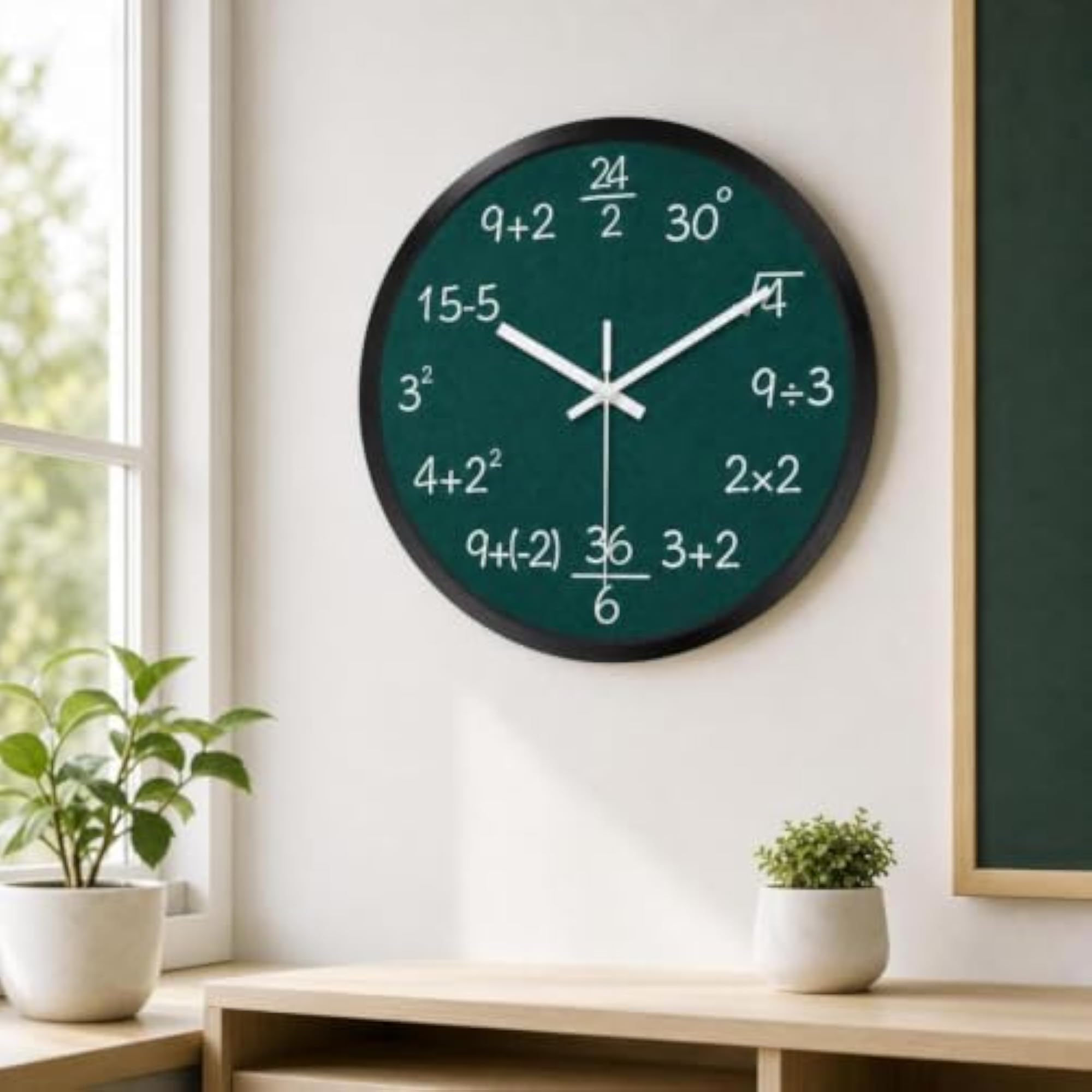 Math Equation Wall Clock, Novelty for Classroom