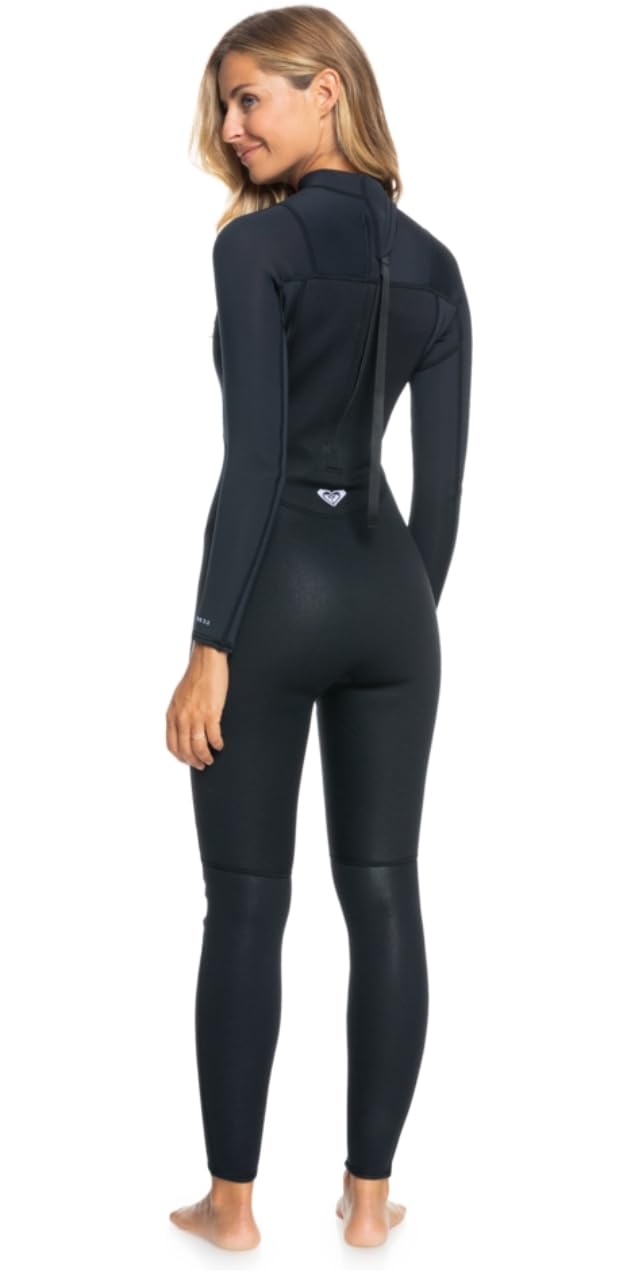 Roxy Womens Prologue 5/4/3mm Back Zip Wetsuit - Black - Lightweight - Fabrics: FREEMAX Neoprene at Body & Legs
