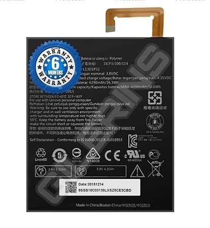 Image of Original L13D1P32 Battery for Lenovo Tab 3, Lepad A8-50 A5500, IdeaPad A8-50 (4290mAh) Battery with 6 Month Warranty**(P102)