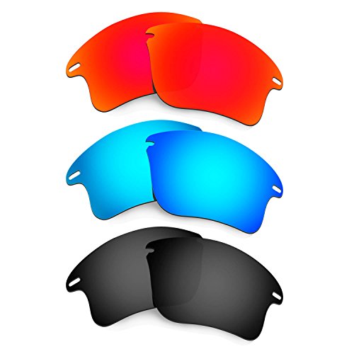 Lentes para Oakley Fast Jacket XL polarizadas con cristales rojo azul y negro de alta definición