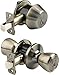 Brinks 2102-109 Tulip Style Keyed Alike Door Knob and Deadbolt Combo Pack, Antique Brass