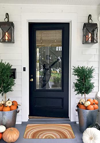 Uinhmop 17''X30'' Abstract Neutral Rainbow Earth Tone Watercolor Circles Decorative Doormat, Bohemian Modern Art Floor Mats,Farmhouse Decor For Home Front Door Porch Outdoor Indoor,Boho Lovers Gift #TOP1