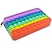 Bleistift Stift Etui - Einfaches sensorisches Silikon Blasenspielzeug, Schreibwaren Aufbewahrungstasche Dekompressionsspielzeug für Kinder, Büro Schreibwaren Organizer Bunt (Farbenfroh)