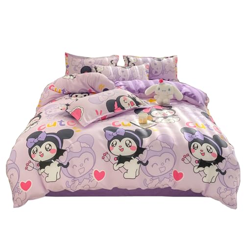 HOLY HOME Kid’s Bedding, Cartoon Duvet Cover Set 4 Piece Birthday Gift Bedclothes (Littlefairy, Queen)