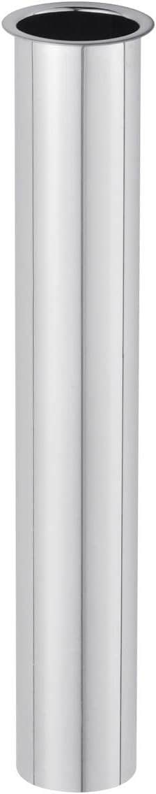 ZM Heavy-Duty Flanged Sink Tailpiece, 8 inch Length, 20GA Chrome (1-1/4'')