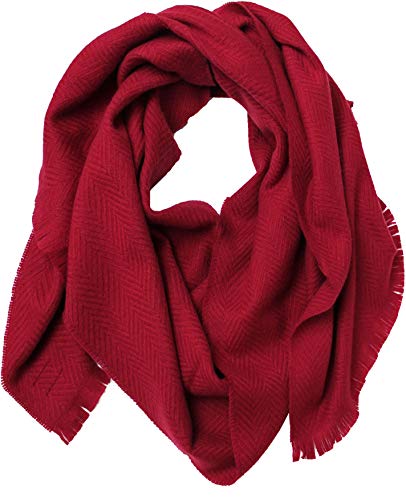 Écharpe cachemire chevron rouge confectionnée en Allemagne