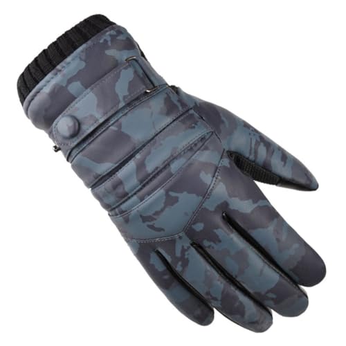 Ipetboom 1 Pair Outdoor Sports Gloves Winter Warm Windproof Gloves Touch Screen Thicken for Cycling Hiking (Dark Green)