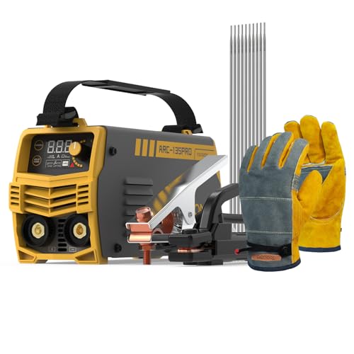 TOOLIOM 135A 110/220V Dual Voltage Mini Stick Welder Lift TIG Welder with LCD Display Portable Welding Machine with Hot Start, Arc Force and Anti-Stic