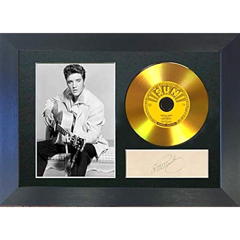 Elvis Presley #131 GOLD DISC Thats All Right Signed Autograph Mounted Reproduction A4 Print (Black Frame) Cover