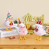 FENGJIDA 3 PCS Decorations Birds, Pink Birds Decor Set of 3, Sweet Gifts for Women