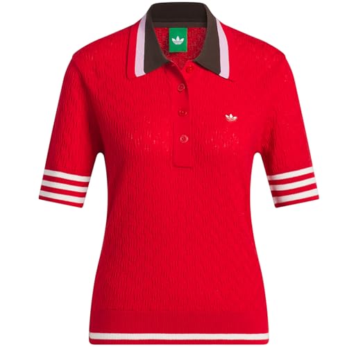 adidas Women's Originals Knit Polo - Better Scarlet S23 XL