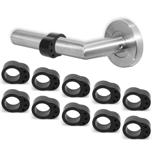 Jeffdad 10 Stück Türstopper Klinke, O-förmiger Türklinkenpuffer Hochelastische Türgriff Schutz PVC Türklinken Stopper Transparent Türgriff Puffer Türgriffstopper Türklinken Stopper Schutz(Schwarz)