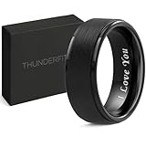 ThunderFit Silicone Rings Wedding Bands for Men, I Love You Engraved, Men’s Rubber Engagement Bands with Gift Box, 1-Pack