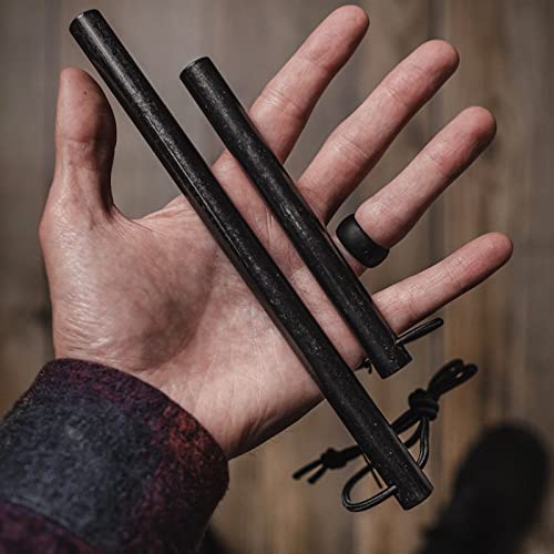 Überleben Kräftig Fire Starter - Round Ferro Rod - 1/2" Thick Fire Steel - 20,000+ Strikes, 5,500F/3000C Sparks - Survival Igniter With Shock-Cord Lanyard & Multi-Tool Striker - 5"/ 12.7Cm Length #TOP1