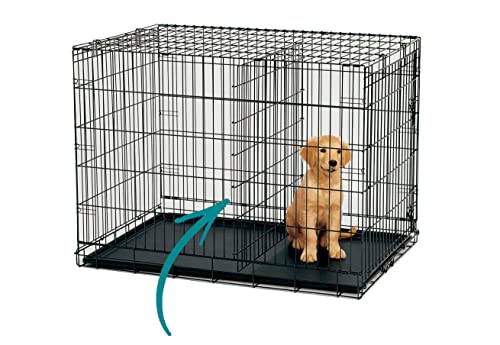 Small Double Door Folding Metal Dog Crate Foldable Metal Wire Dog Crate With Tray, Metal Pet Cage Portable Dogs Cages Kennels Metal Small Cat Crate Design Foldable Steel Wire Pet Crate Foldable #TOP1