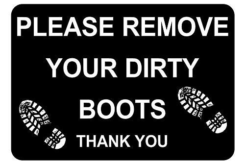 RIFOSA 12"x8" Please Remove Your Dirty Boots Thank You Tin Metal Sign Plaque