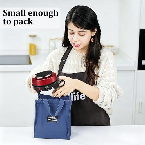 Image of Artilife 500W Mini Electric Hot Plate - Moka Pot Special, 110V Compact RV Camping Stove, 4 inch Cast Iron Burner for Coffee, Low Wattage Portable (Red)