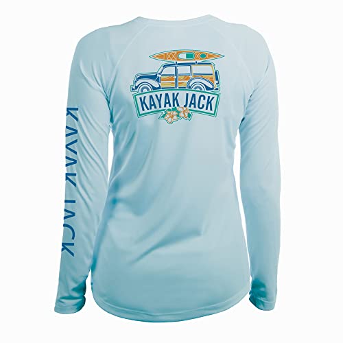 Women's Kayak Jack Solar Upf 50 Sun Protection Long Sleeve Kayaking Paddling Sports Shirt (S, Arctic Blue) #TOP1