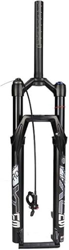 CuNtoHHH MTB Air Fork 26/27.5/29 Mountain Bike Suspension Forks Travel 110mm 1-1/8"Straight/Tapered Front QR 9mm Manual/Remote Lockout (Color : Straight Remote, Size 27.5'')