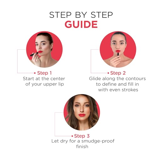 Image of Oshea Colors HD Matte Finish & Highly Pigmented Long Lasting Creamy Lipstick | Lightweight Formula Enriched with Castor Oil, Shea Butter & Jojoba Seed Oil | Free from Paraben - (Queen Red 04) 1.2g