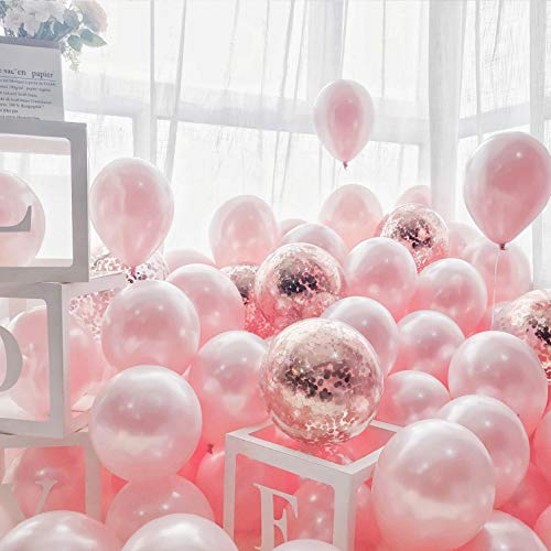 Image of Neo LOONS 100 pcs 5 inch Pearl Light Pink Premium Latex Balloons - Great for Kids, Adult Birthdays, Weddings, Receptions, Baby Showers, Water Fights, or Any Celebration