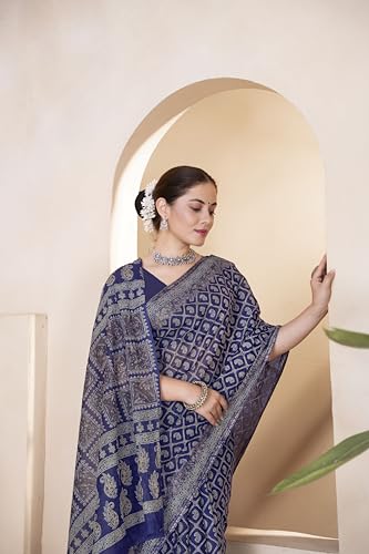 Image of TAMAIRA FASHION Mulmul Pure Cotton Saree For Woman Warli Batik Printed |Office Wear Daily Wear Sarees For Women Without Blouse Piece(Available in 11 Colours)