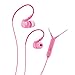 MEE audio Sport-Fi M6P Memory Wire In-Ear Headphones with Microphone, Remote, and Universal Volume Control (Pink)