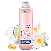 Olay Super Serum Body Wash for Rough & Bumpy Skin, 24hr Long Lasting Rich Hydration, 5+ Ingredient Complex for Bright, Even, Firm, & Luminous Skin, with Collagen Peptide, BHA/AHA & Vitamin C, 20 fl oz