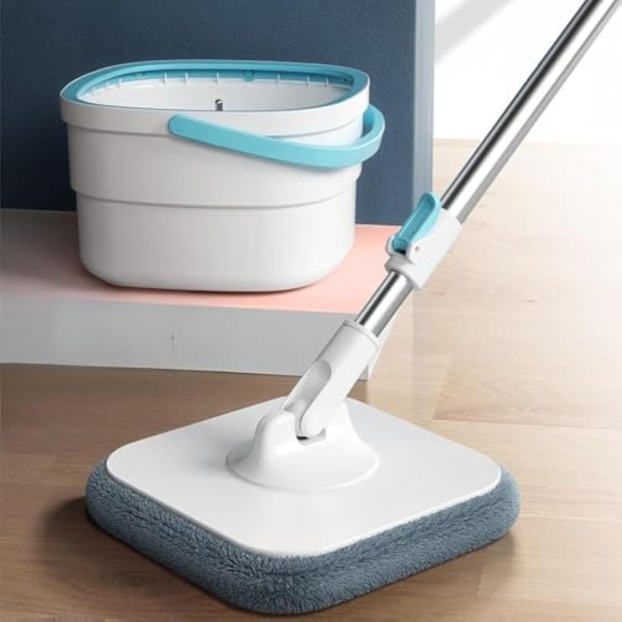Mop and Bucket Set with Stainless Steel Flat Mop