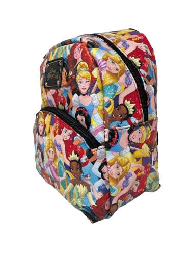 Disney Princess All Over print 10" Mini Deluxe PU Backpack with 1 Front pocket2