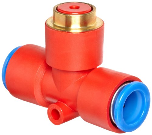SMC KEB08 Residual Pressure Relief Valve with Push Button Guard and Push-to-Connect Fitting, 8 mm Tube OD