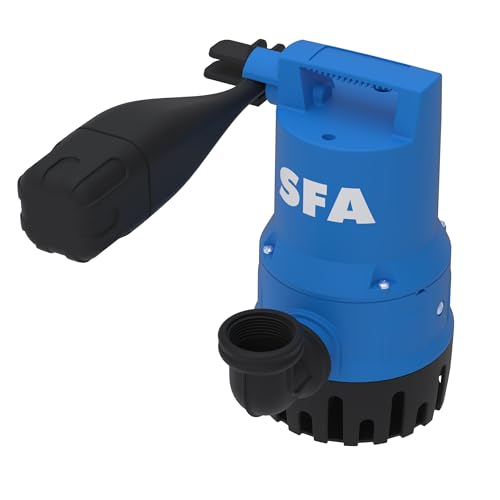 SFA – Sanisub 400 – Tragbare Tauchpumpe 7 m – Klarwasserpumpe – Automatisch – Schwebstoffe bis 10 mm – Entwässerung von Kellern, Sickergruben & Wohnräumen – 28 x 25,4 cm – Deutsche Qualität