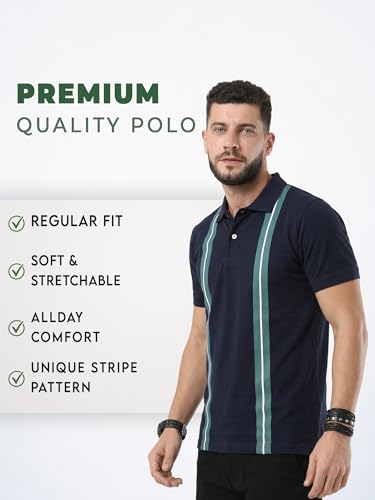 Image of fanideaz Branded Mens Half Sleeve Cotton Striped Polo T-Shirt for Mens || Polo Tshirt for Men || Branded Tshirt for Men