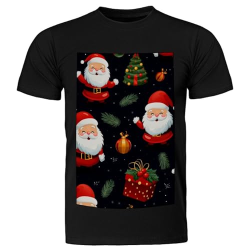 T-shirt homme col rond motif Père Noël en coton doux idée cadeau
