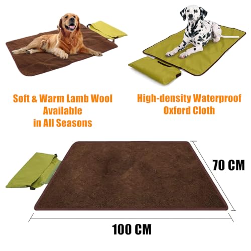 bangminda 100x70 cm Faltbare wasserdichte Haustier Decke für Outdoor mit Tasche Hundematte Große Camping Reisedecke für Hunde Katzen Hundedecke für Unterwegs Outdoor