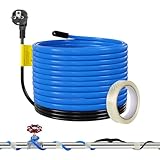 Ikodm Frostschutz Heizkabel mit Thermostat 4M 17W/M 230V IP68 Heizleitung Frostschutzkabel Rohrbegleitheizung Heizband für Wasserleitung, mit 10m Klebeband