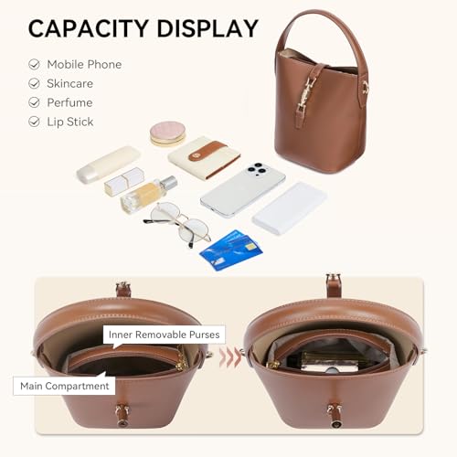 BOSTANTEN Small Bucket Bag for Women Crossbody Bags Trendy Vegan Leather Shoulder Purses Designer Ladies Handbags by BOSTANTEN - Used condition - Image 3