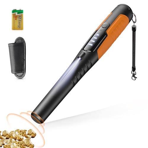 JKUSS Metal Detector Pinpointer, Search Treasure Pinpointing Finder Probe with LCD Display, Professional Waterproof Handheld Pin Pointer Wand with 4 Modes for Metal Detector Adults, Kids