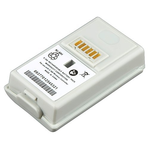 Compatible with Xbox 360 Controller Rechargeable Ni-MH Battery in White By CS Power