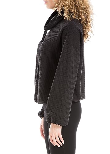 Image of Max Studio womens Max Studio Women's Cowl Neck Long Sleeve Waffle Knit Pullover