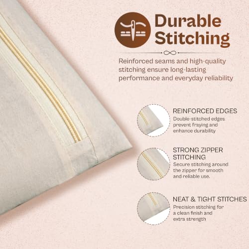Image of JD FRESH 12 Pcs Cotton Saree Bags /Covers with Dual Zipper Storage /Transparent Mesh Window Cloth Storage Bag /Multi-Purpose Clothes Covers for Dresses /Sarees /Lehengas (18 x 15 Inch, Beige)