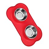 Bol en silicone pour animaux de compagnie - fabriqué en acier inoxydable avec un fond en silicone unique. le support en silicone et le bol en acier inoxydable vont au lave-vaisselle.