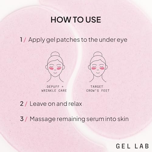 Gel Lab RENEW Retinol & Collagen Under Eye Patches - Korean Skincare Hydrating Eye Mask for Fine Lines, Wrinkles, Firming, Brightening - 60 Patches - Image 8