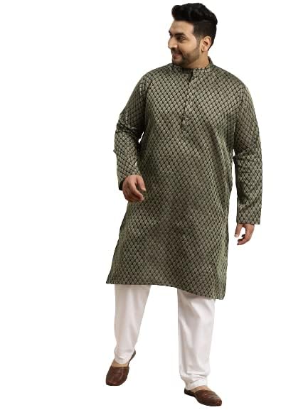 Image of SOJANYA (Since 1958, Men's Silk Blend Grey Kurta Pyjama & Silk Blend Jacket Combo
